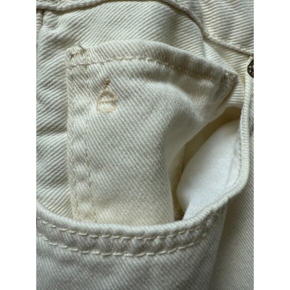 Ética Women’s High Rise Wide Leg Jeans Ivory Cream‎ Parchment Sz 27 - Picture 4 of 7